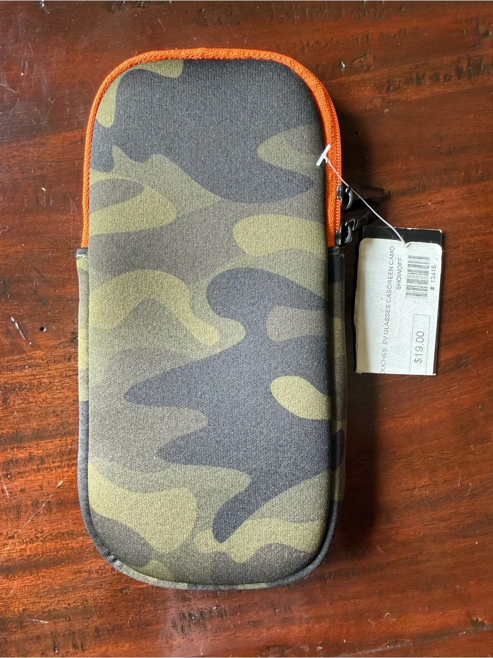 HAUTE SHORE Camo Eyewear Case with Orange Stripes